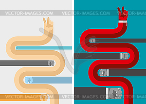 Set business hands. business concepts in flat - vector image