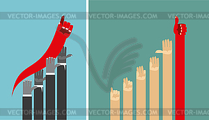 Set business hands. business concepts in flat - vector image