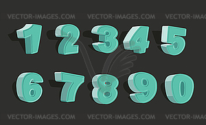 Set cartoon numbers 3d - vector image