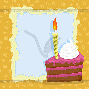 Cartoon Birthday cake card - vector clip art