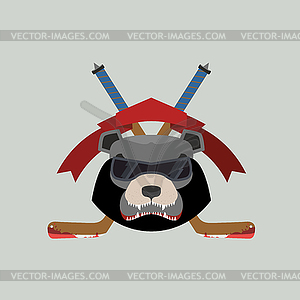 Bear Hockey Logo - vector clip art