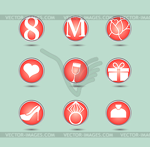 8 March, international women`s day, icon - vector clipart