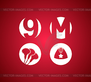 May 9, victory day, icon - vector image