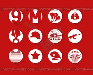 May 9, victory day, icon - vector image