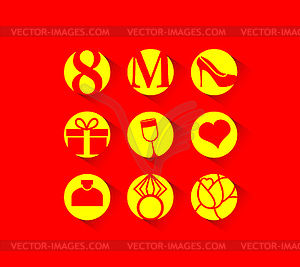 8 March, international women`s day, icon - vector image