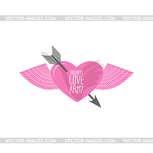 Funny military logo emblem. Army soldier of love. - vector EPS clipart