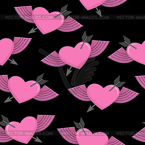 Heart and arrow symbol of love. Winged heart - vector clip art