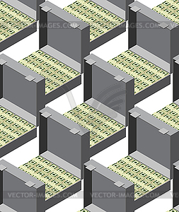 Suitcase of money seamless pattern - vector clip art