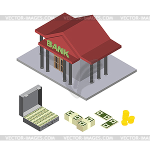 Bank isometric icons - vector clipart