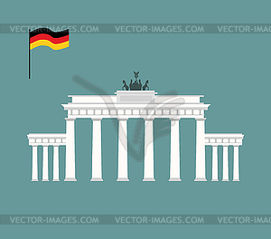 Brandenburg Gate in Berlin. landmark of Germany. - vector clipart