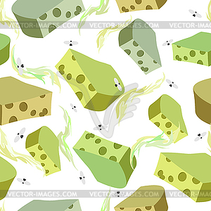 Cheese DORBLU seamless pattern. Background of chunk - vector image