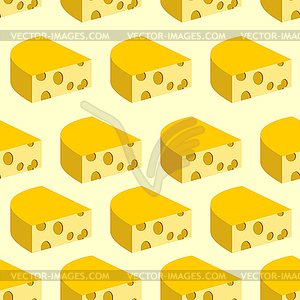 Cheese with holes seamless pattern. Background of - vector clip art