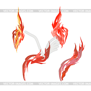 Set flame. Fire - vector image