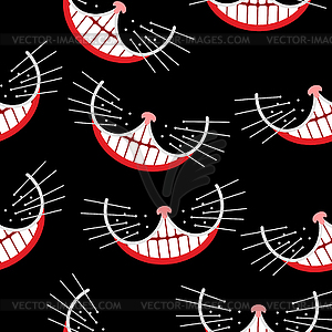 Cheshire cat Smile seamless pattern. background - stock vector clipart