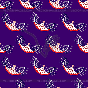 Smile cat seamless pattern. background - vector image