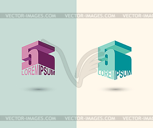 Figure 5 logo. 3D figure five Icon. Concept design - vector image