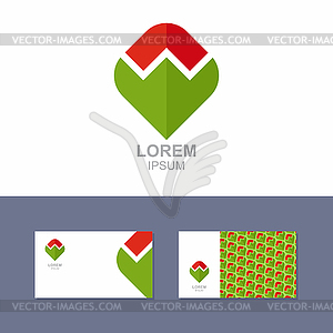 Logo Icon design element with business card template - vector clip art
