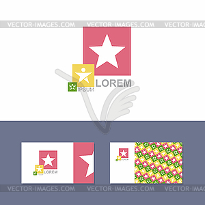 Icon Logo design element with business card template - vector clipart