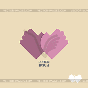 Logo hands together. Template for business concept - vector image