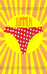 Sun in panties women. Summer. Solar  - vector clip art