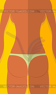 Spin tanned girls. Woman is lying on beach. Summer - vector image