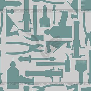 Seamless Construction Hand tools pattern - vector clipart