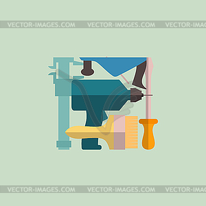 Construction tools logo. . Template conceptu - vector image