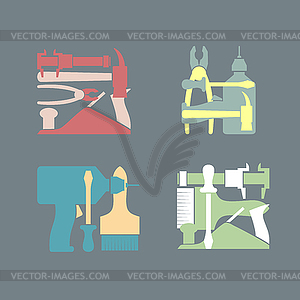 Set logos Construction tools - vector clip art