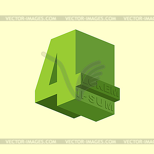 4, Number four. Logo of figure four. design templat - royalty-free vector clipart