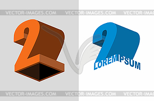 Logo number two. 3D figures. design template - vector clipart / vector image