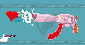 Love gun. Arms Cupids - vector clipart