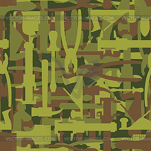 Army pattern tool. Military camouflage texture of - vector image