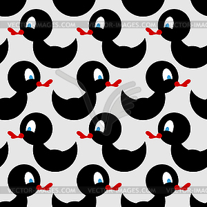 Black rubber duck seamless pattern. background of - vector clipart