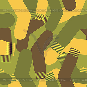 Army pattern of socks. Military texture camouflage - color vector clipart