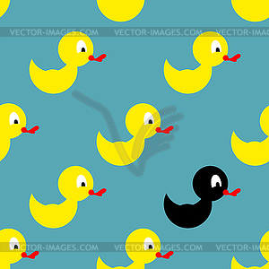 Childrens rubber toy for bathing. Yellow Duck - vector clipart