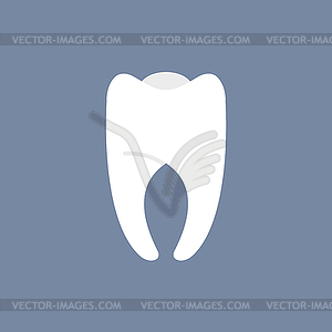 Белый Зуб на темном фоне. для Dentis - стоковое векторное изображение