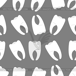 White teeth on grey background seamless pattern. - vector clipart