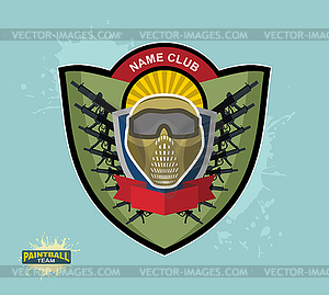 Paintball logo emblem. paintball guns and Wings. - vector clipart