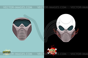 Paintball helmet and mask. scary skull with smoke. - vector clip art