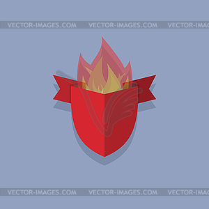 Shields with fire. element heraldic - vector image