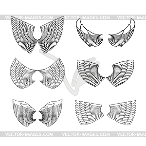 Wings Set - stock vector clipart