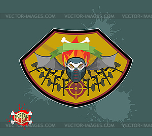 Paintball emblem club. Wings of fire and paintball - vector image