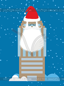 Building of Santa Claus. Skyscraper with beard and - vector image