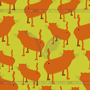Ass cat seamless pattern. Many of Booty Red cats. - vector clipart