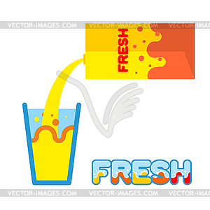 Fresh juice. Pour in glass of fresh juice of - vector clip art