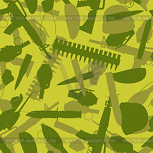 Military texture. Silhouettes of arms and - vector image