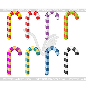 Set Christmas sweets. Multicolored Striped - vector clipart