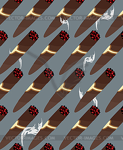 Cigar seamless pattern. Background of Cuban cigars - vector clipart