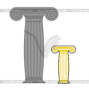 Old greek column. . Ancient stone high post - vector image