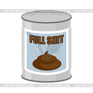 Full shit. Canned turd - vector image